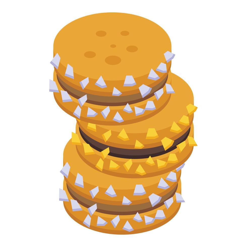 icono de galletas españolas vector isométrico. cocina comida