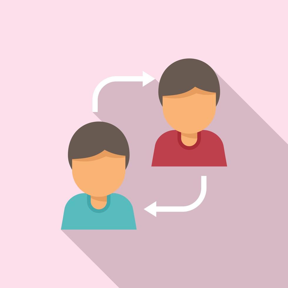 Worker comparison icon flat vector. Compare business vector