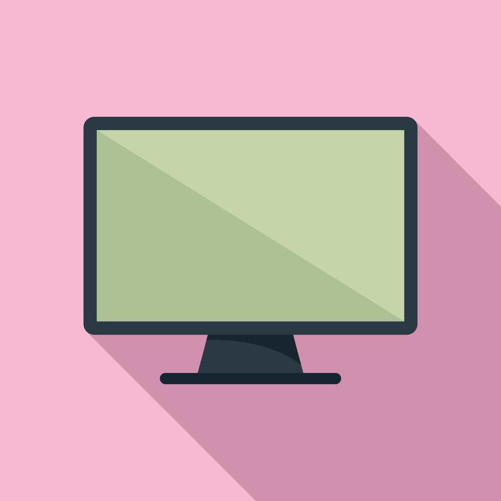 Tv monitor icon flat vector. Pc display vector