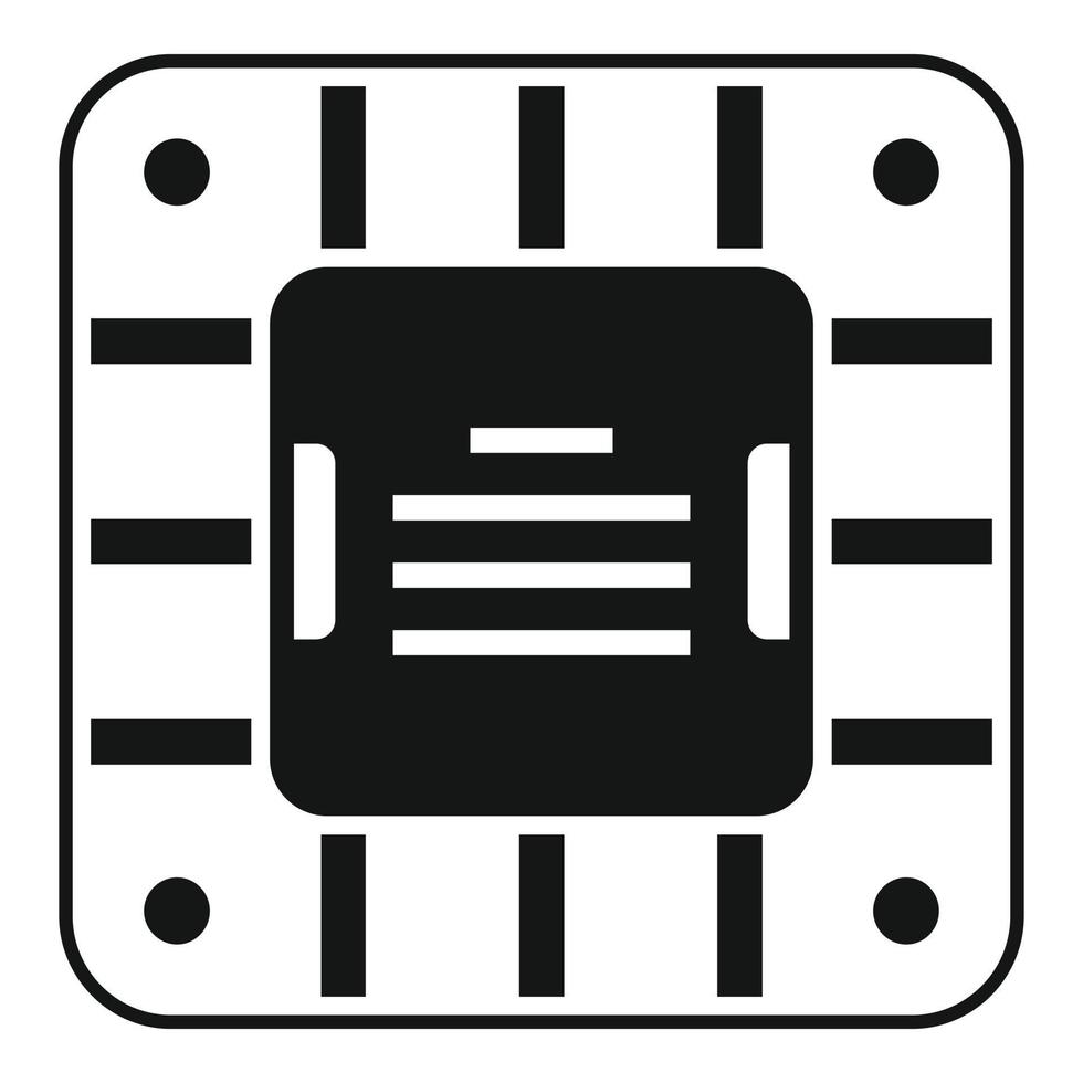Digital cpu icon simple vector. Chip circuit vector