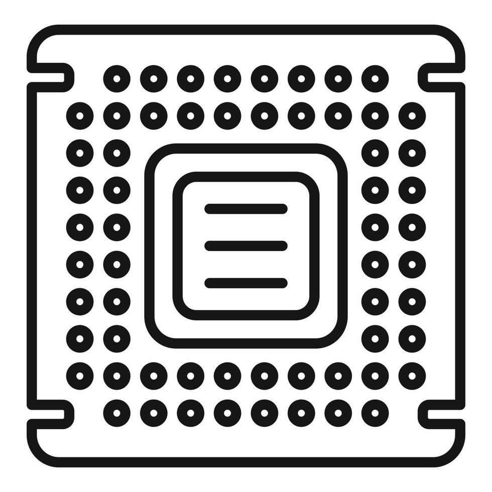 Processor chip icon outline vector. Circuit cpu vector