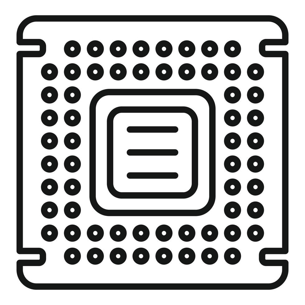 Processor chip icon outline vector. Circuit cpu vector