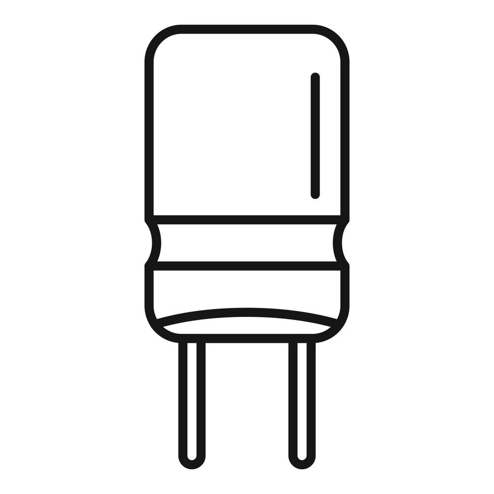 Transistor capacitor icon outline vector. Electric resistor vector