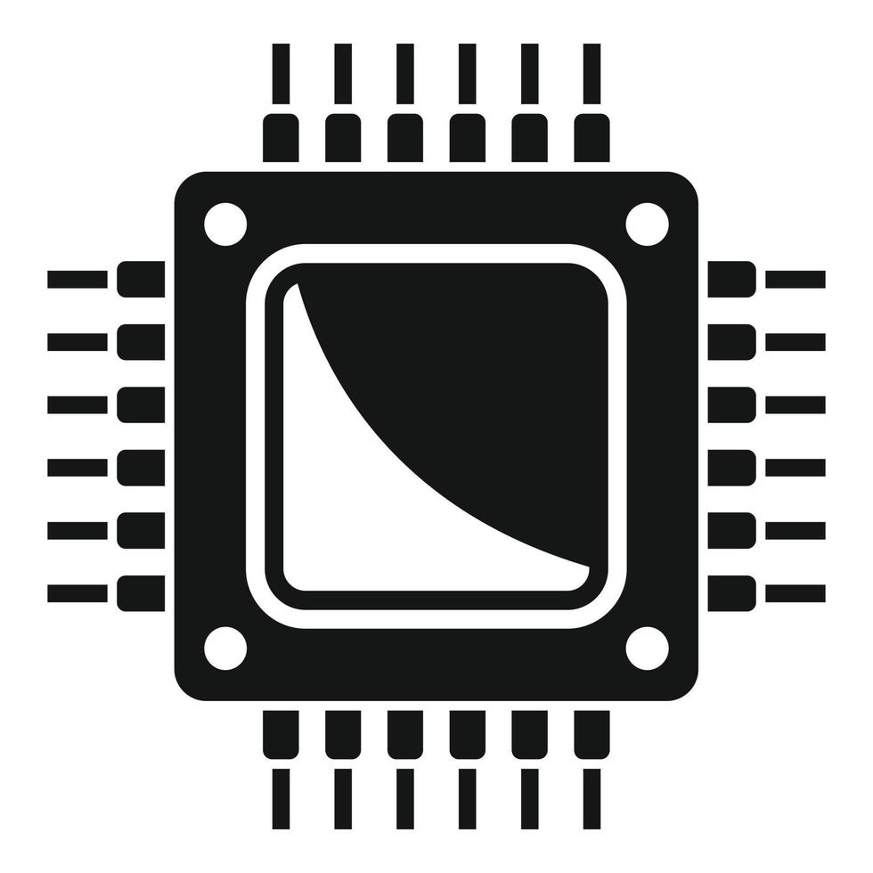vector simple del icono del procesador central. circuito de chip