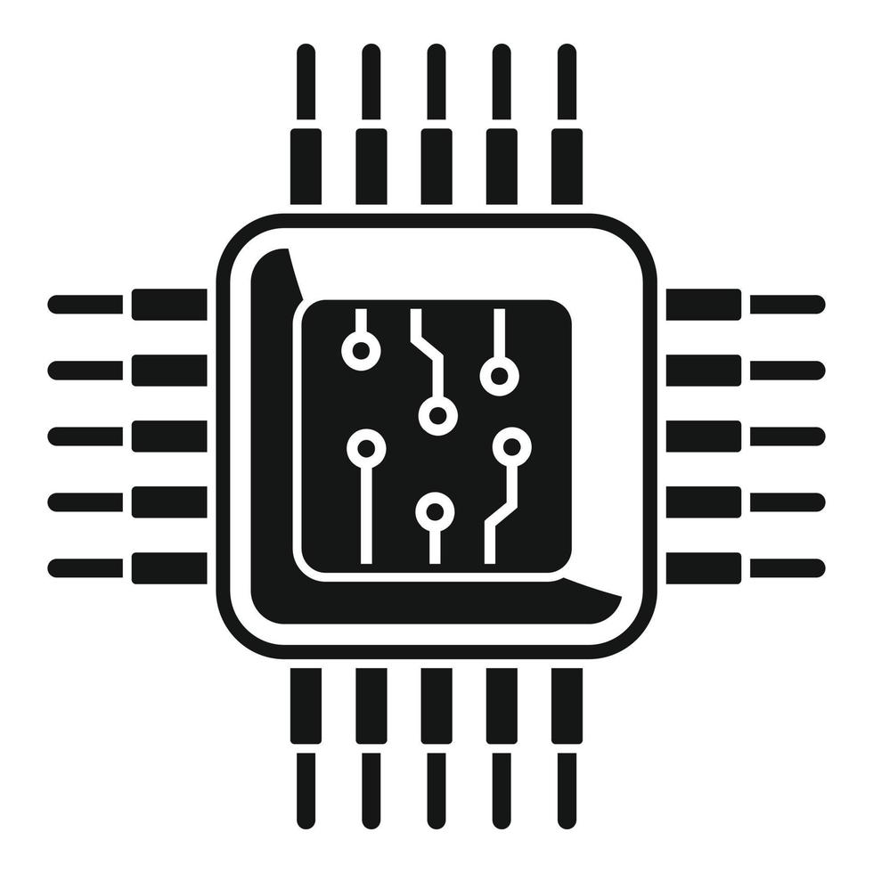 Micro cpu icon simple vector. Computer digital vector