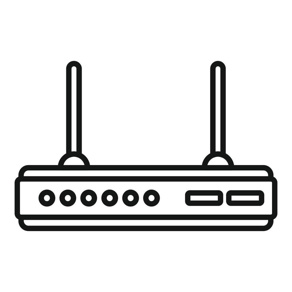 vector de contorno de icono de equipo de módem. internet wifi