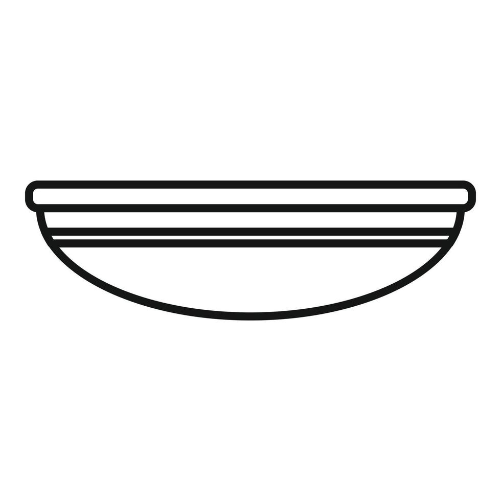 vector de contorno de icono de plato de comedor. plato de almuerzo