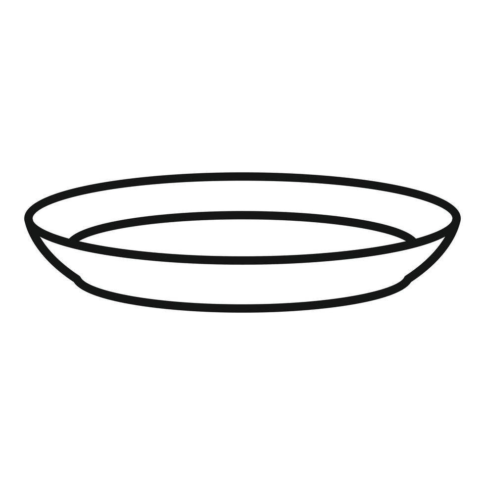 Table plate icon outline vector. Dish plate vector