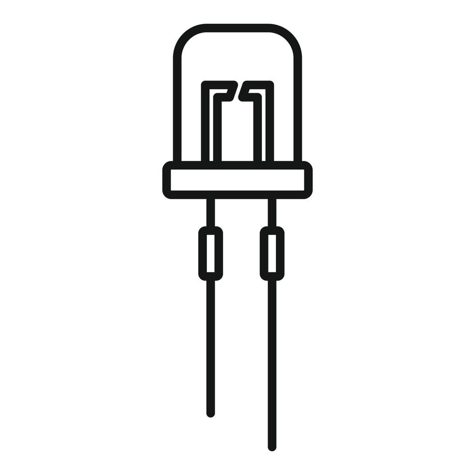 Bright diode icon outline vector. Led semiconductor vector