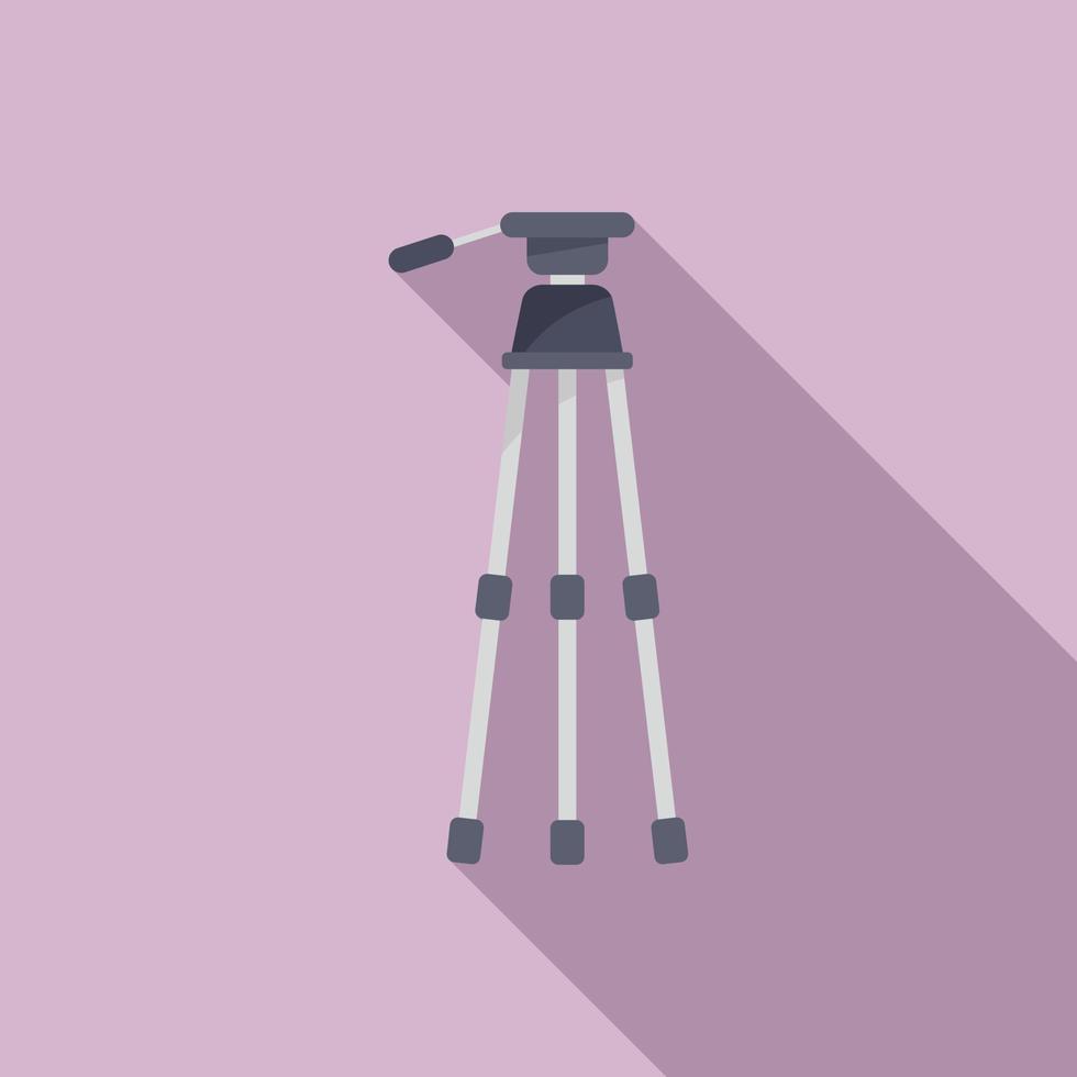 Photo tripod icon flat vector. Camera mobile stand vector