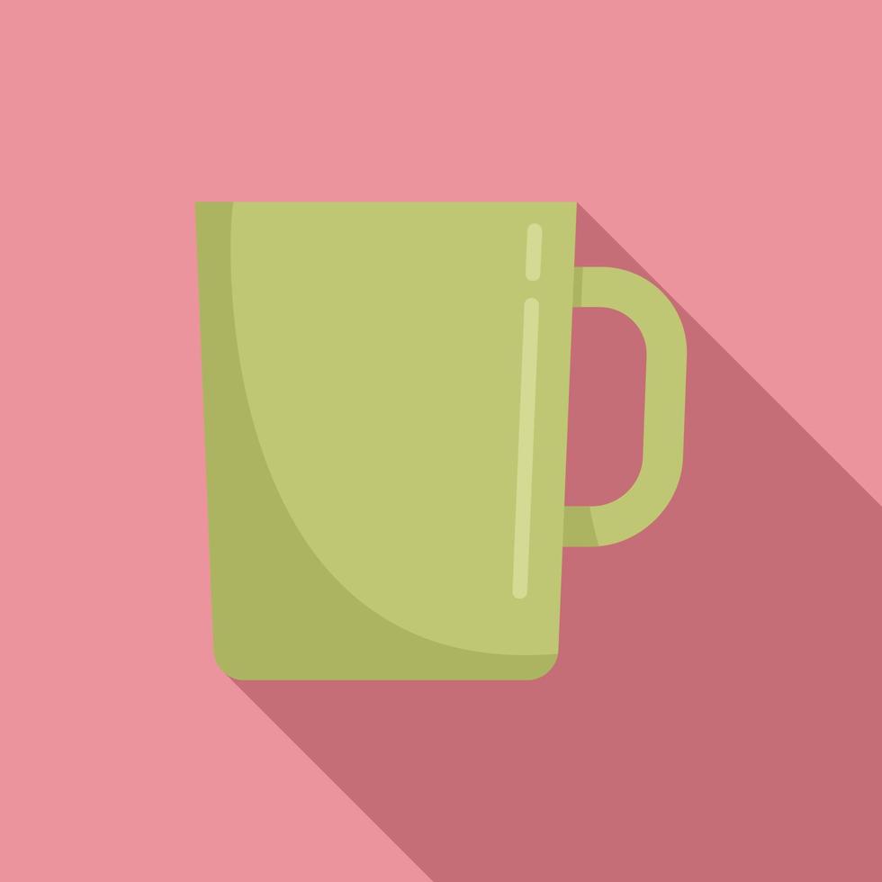 Hot mug icon flat vector. Tea cup vector