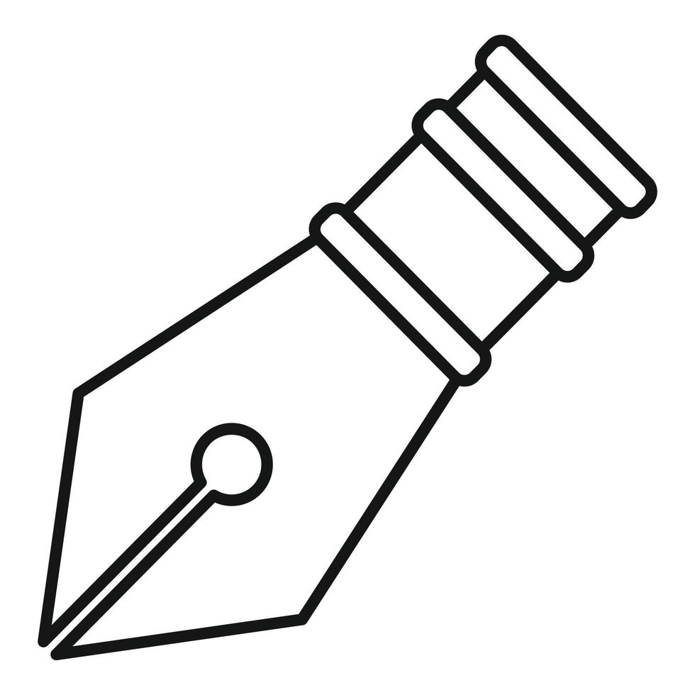 Gold nib icon outline vector. Ink tool vector
