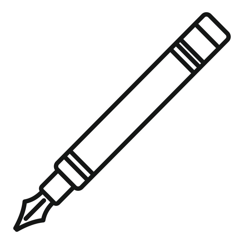 Calligraphy ink pen icon outline vector. Nib tool 15107781 Vector Art