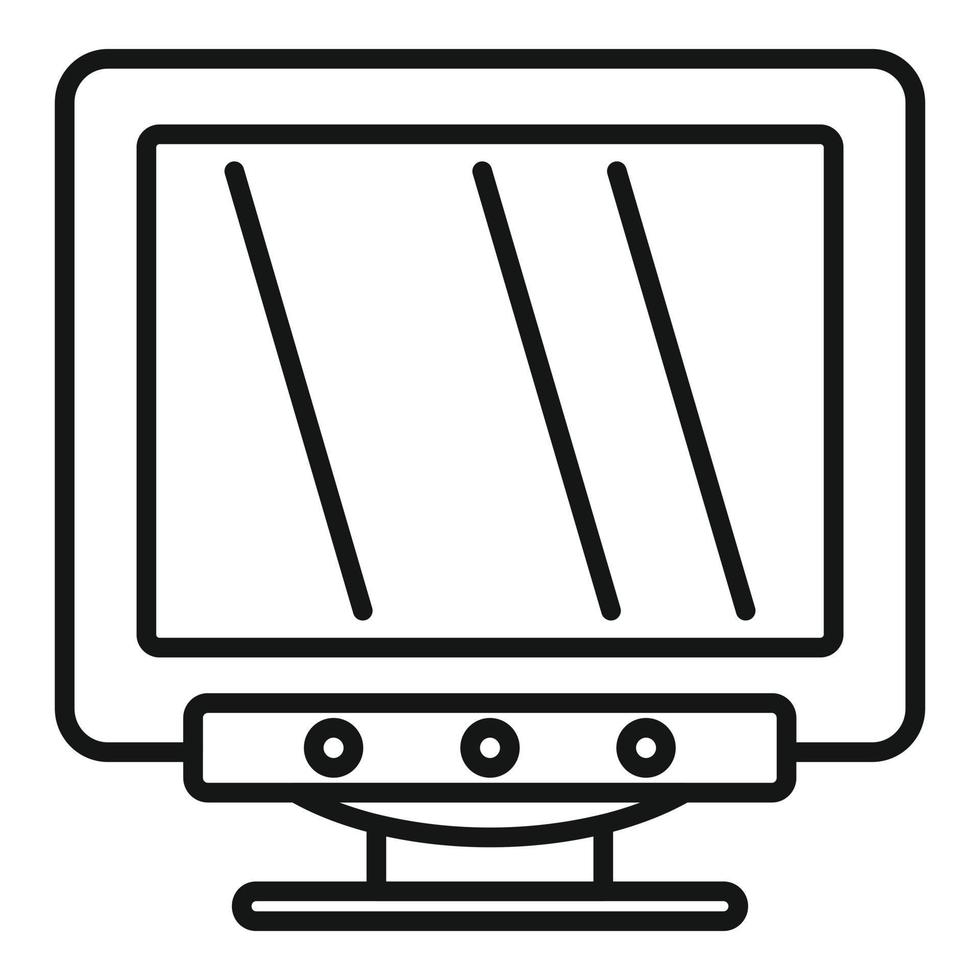 Pc display icon outline vector. Screen monitor vector