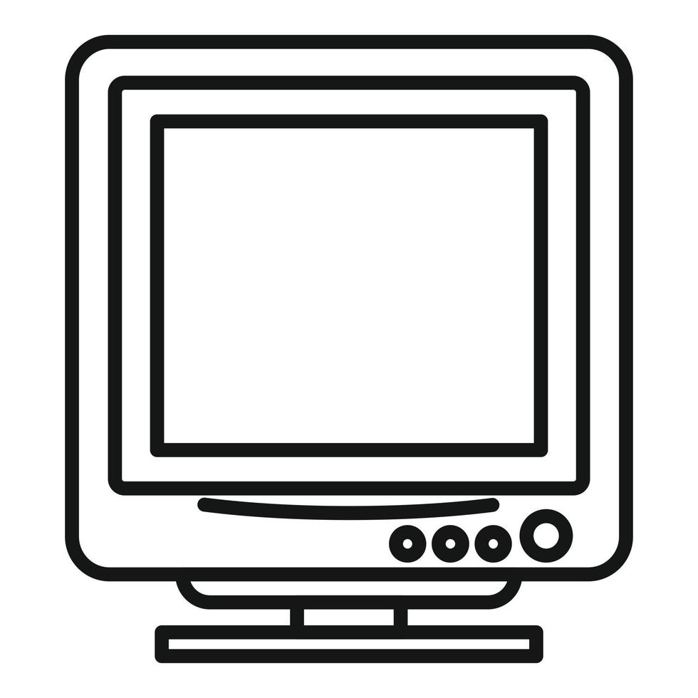 Blank display icon outline vector. Computer pc vector