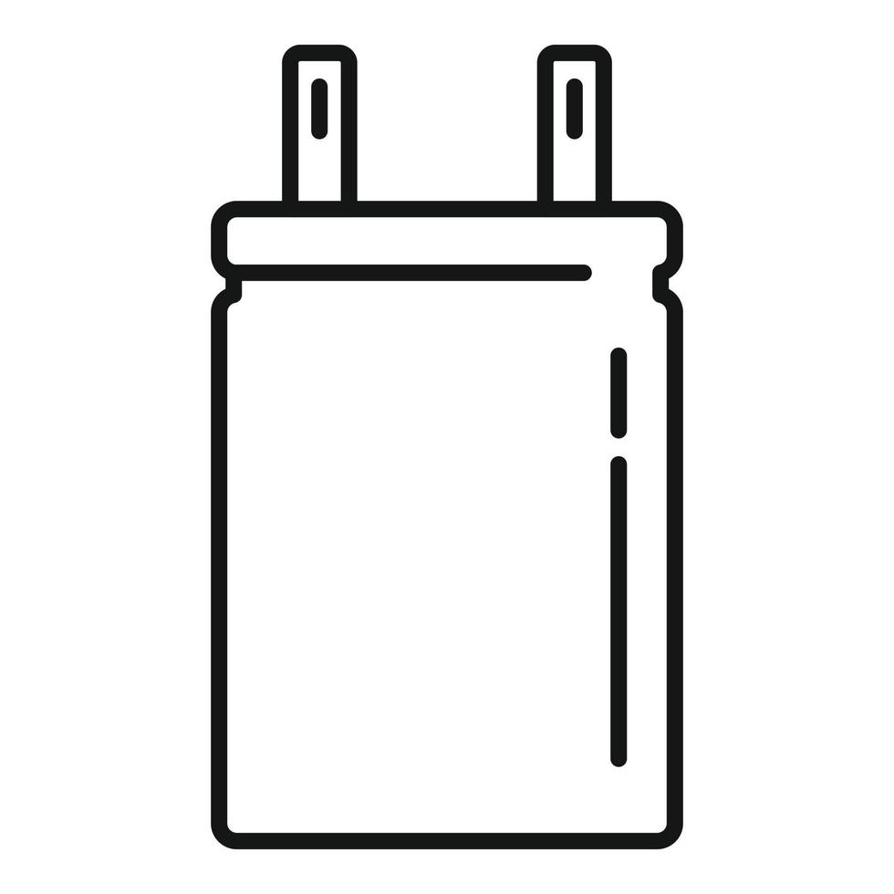 Semiconductor capacitor icon outline vector. Electric component vector