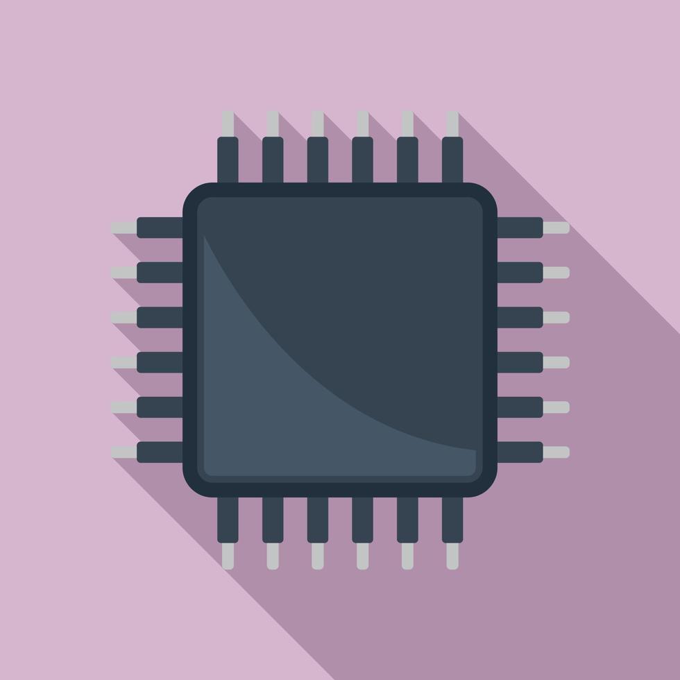 Science cpu icon flat vector. Circuit chip vector