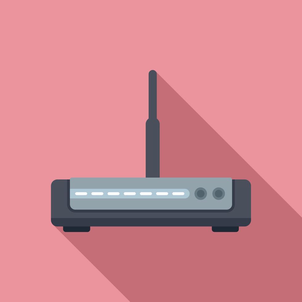 Broadband modem icon flat vector. Internet router vector