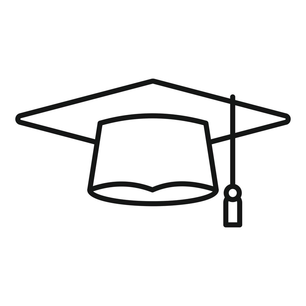 Academic graduation hat icon outline vector. School cap 15107825 Vector ...