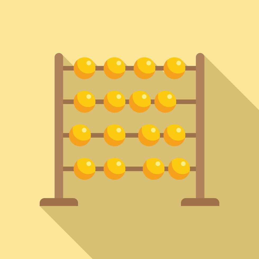 Abacus calculator icon flat vector. Math toy vector