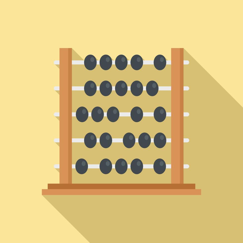 Ancient abacus icon flat vector. Math calculator vector