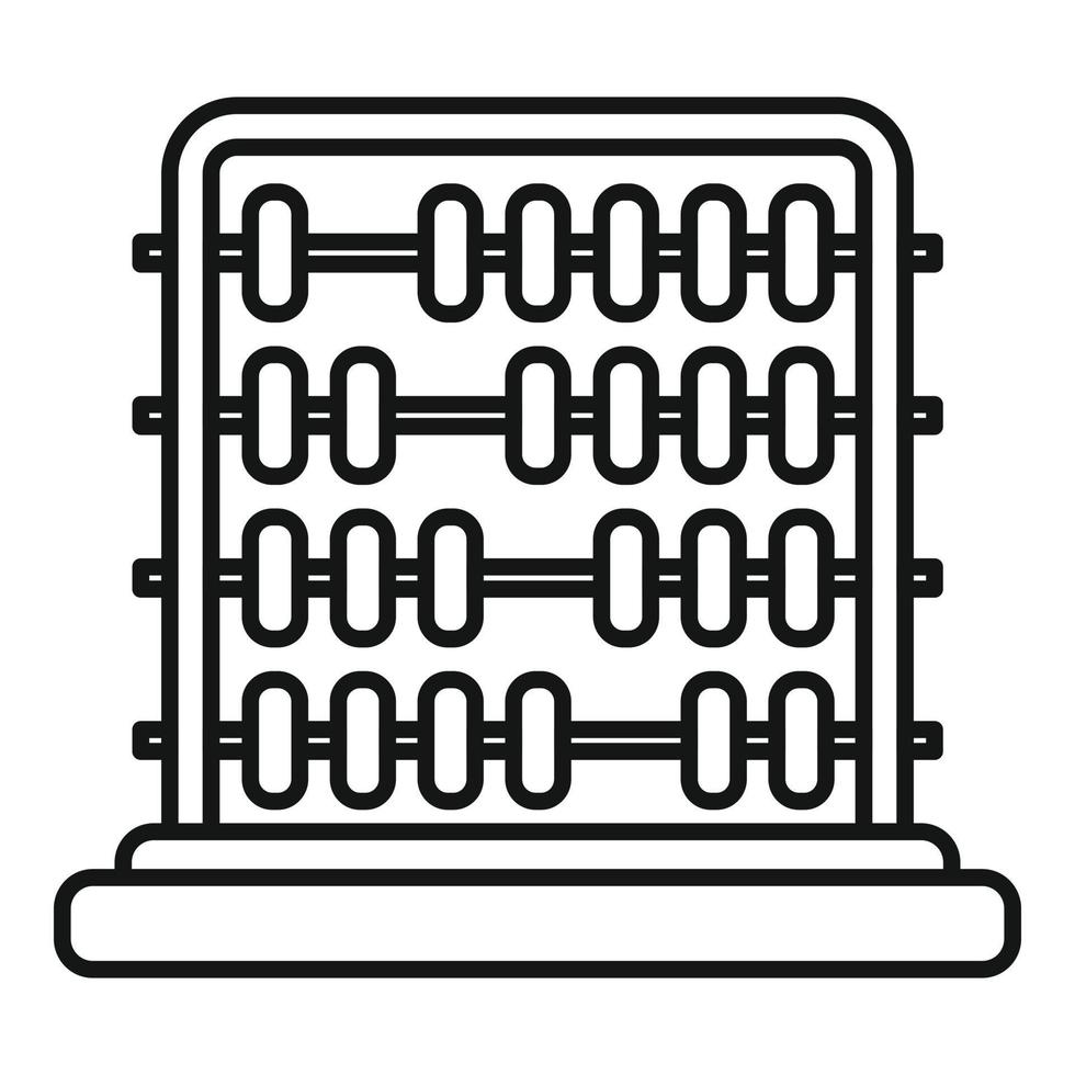 Counting abacus icon outline vector. Math toy vector