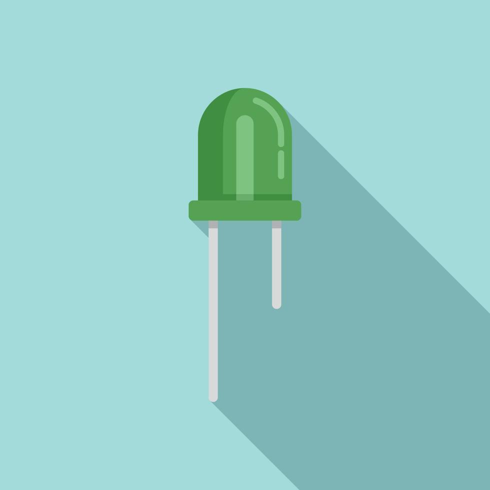 Bright diode icon flat vector. Led semiconductor vector