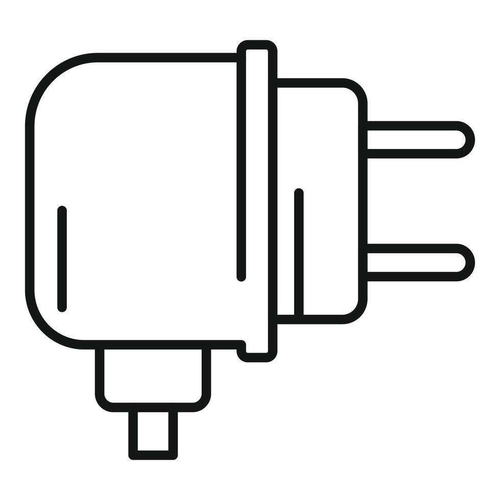 Charger adapter icon outline vector. Battery charge vector