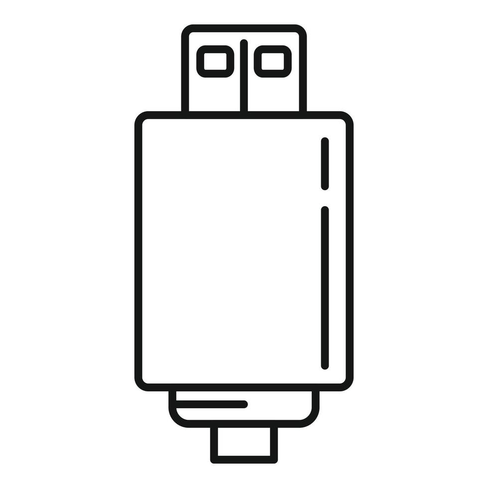 Wall charger icon outline vector. Mobile usb vector