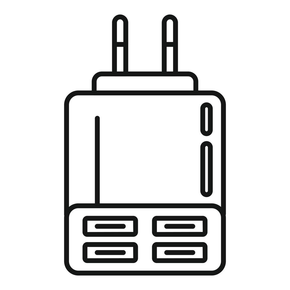 Power charger icon outline vector. Battery charge vector