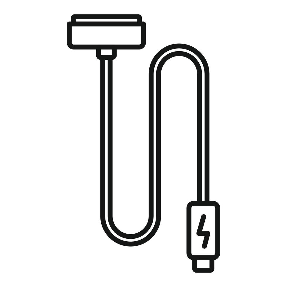 Charger cable icon outline vector. Phone battery vector