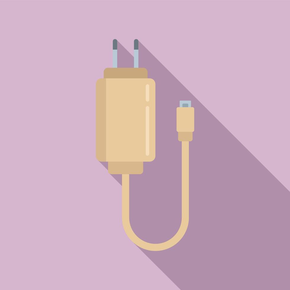 Charger plug icon flat vector. Phone charge vector