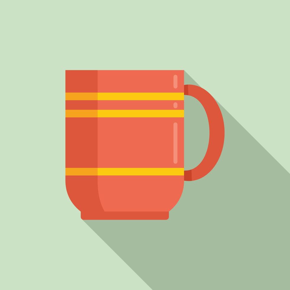 Mug object icon flat vector. Tea cup vector