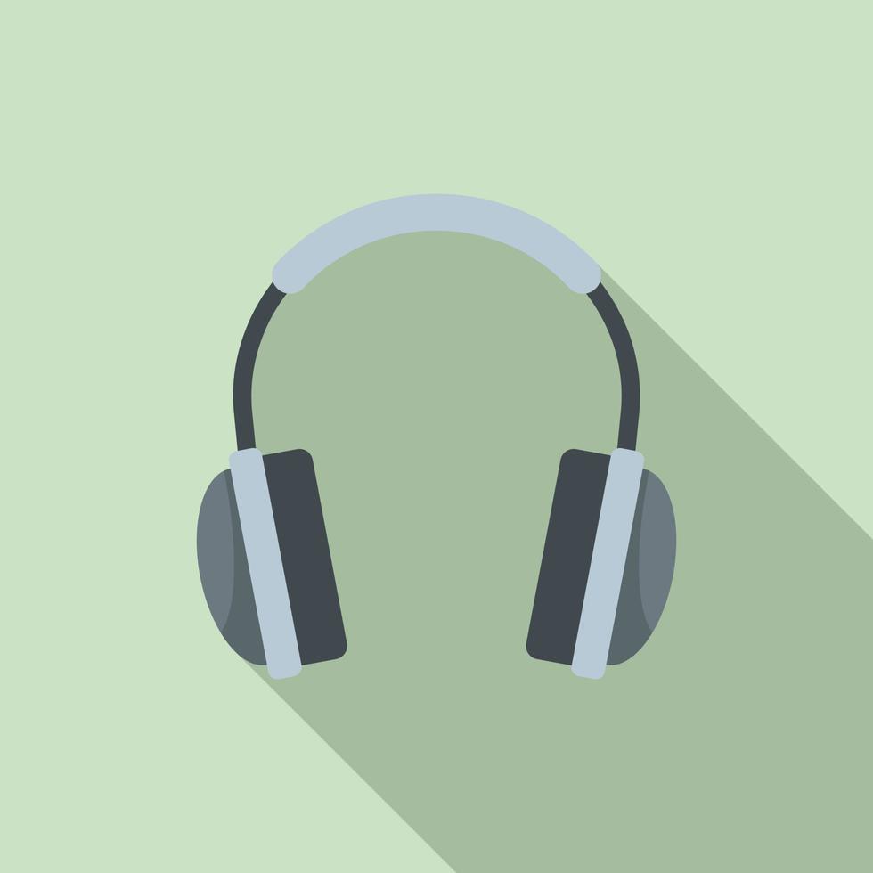 Headset icon flat vector. Headphone microphone vector