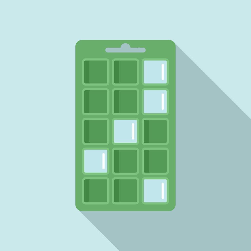 Mold ice cube tray icon flat vector. Water container vector
