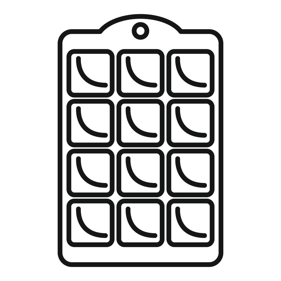 Open ice cube tray icon outline vector. Water container vector