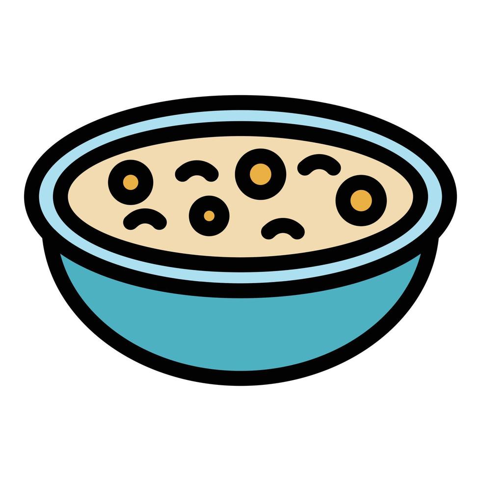 Asian bowl icon color outline vector