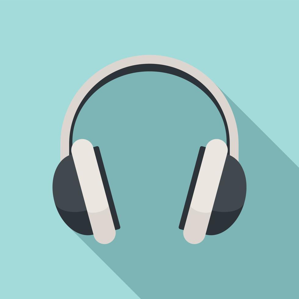 Game headset icon flat vector. Headphone microphone vector