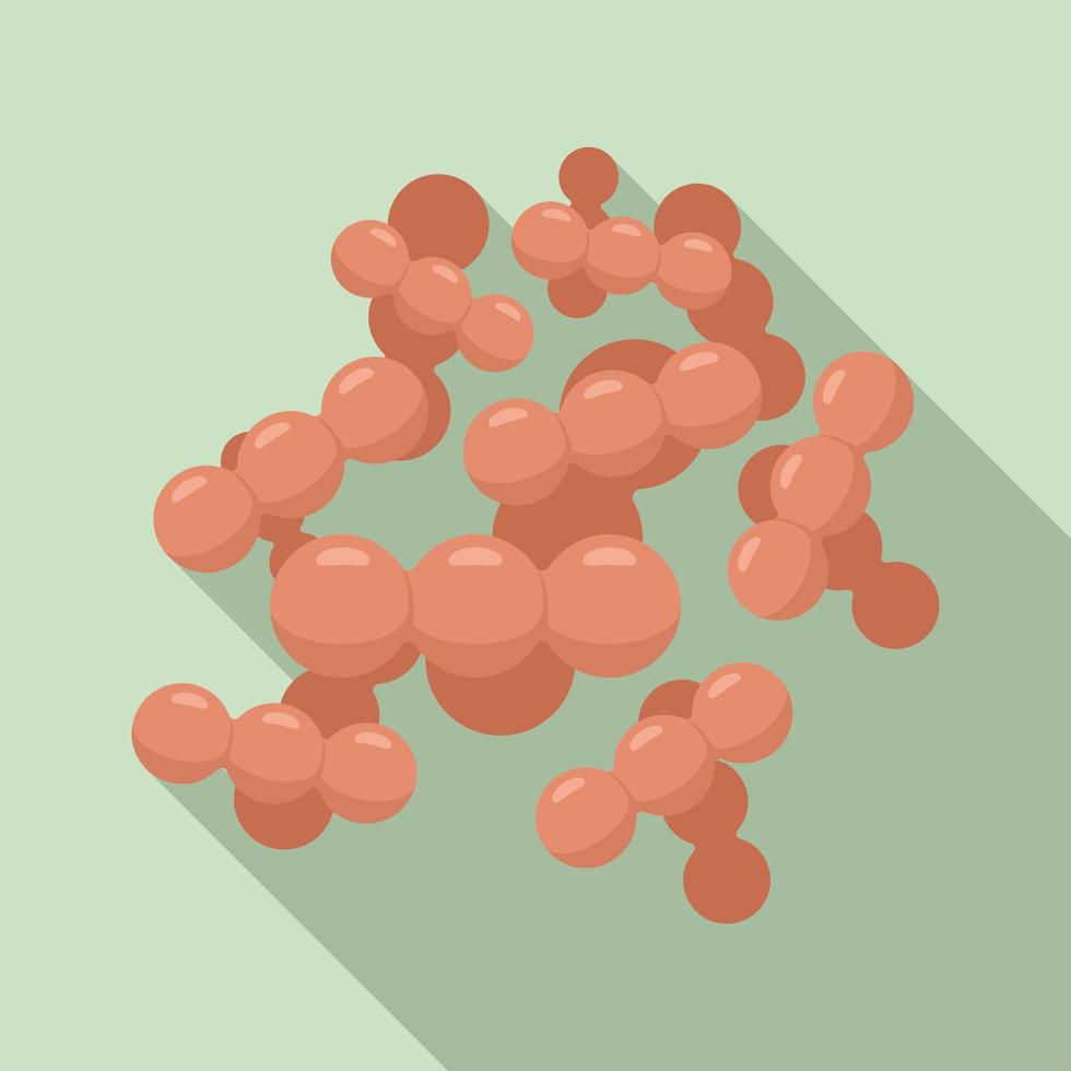 Gut probiotic icon flat vector. Bacteria lactobacillus vector