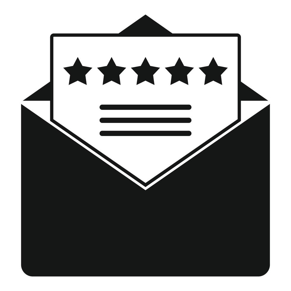 Mail product review icon simple vector. Online evaluation vector