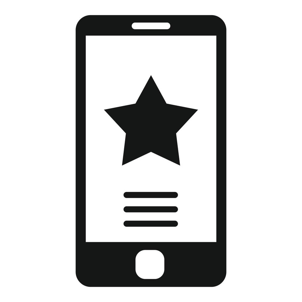 Smartphone star icon simple vector. Product review vector