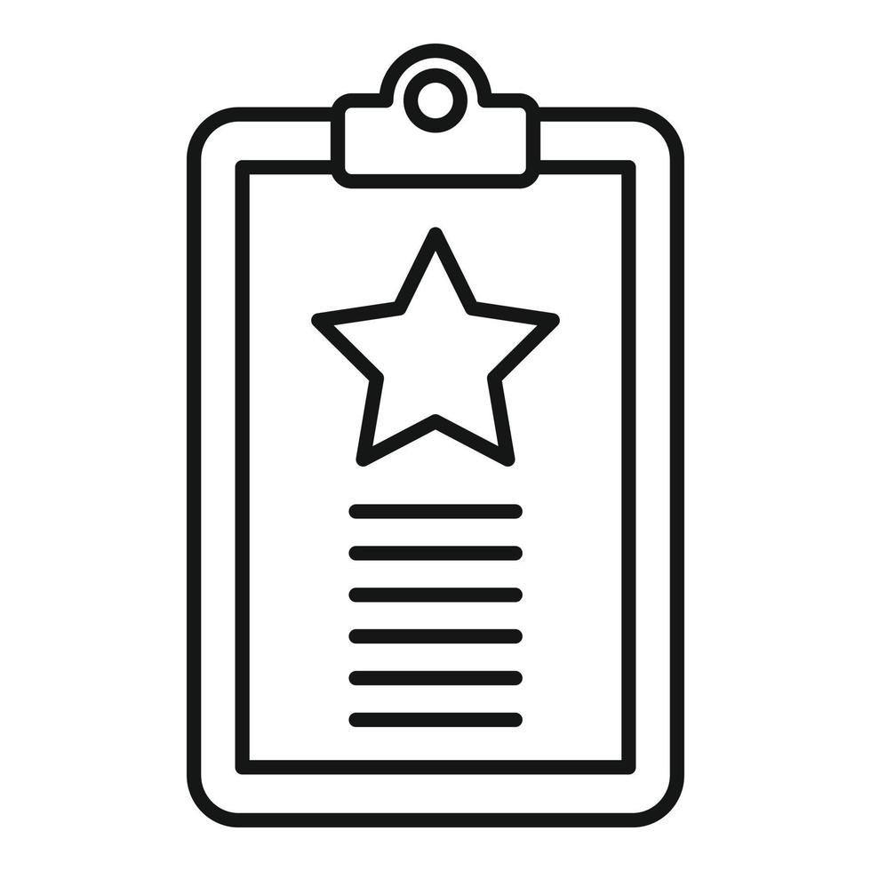 Review clipboard icon outline vector. Service experience vector