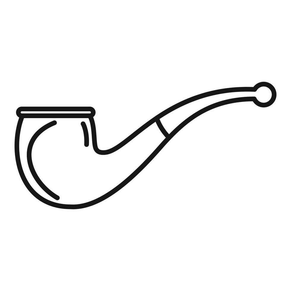 Detective smoke pipe icon outline vector. Old tobacco vector