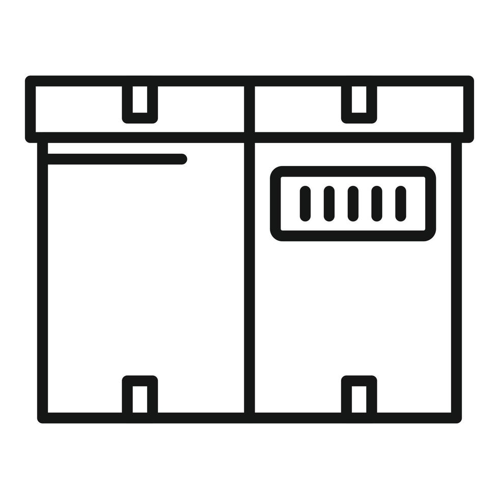 vector de contorno de icono de caja de paquete. paquete de entrega