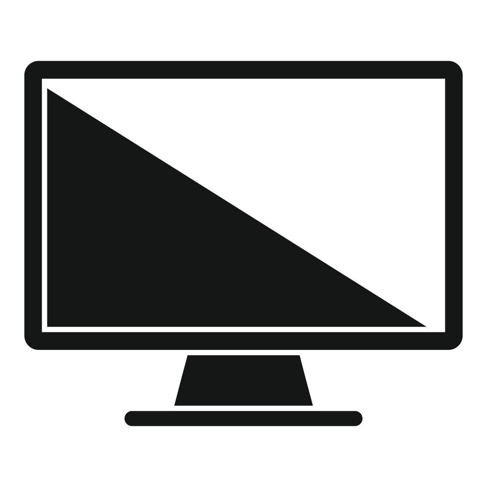vector simple del icono del monitor de tv. pantalla de ordenador