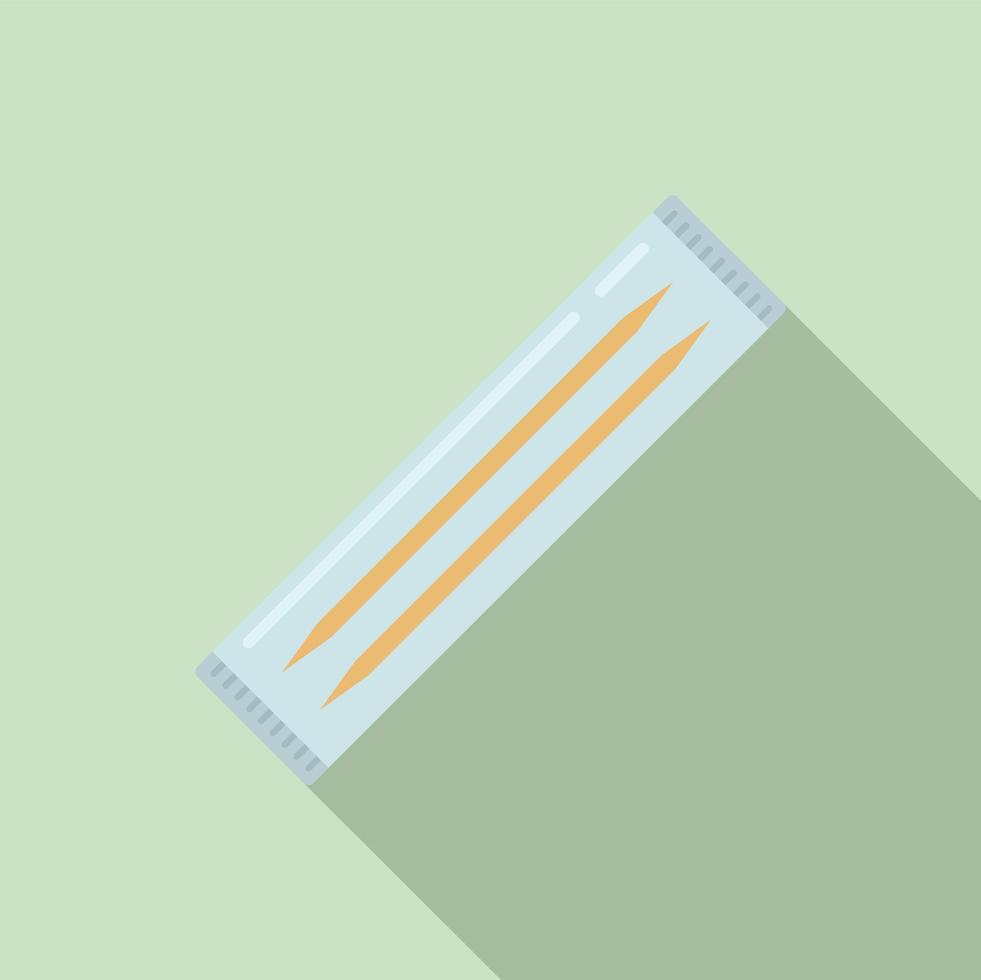 Toothpick package icon flat vector. Tooth pick vector