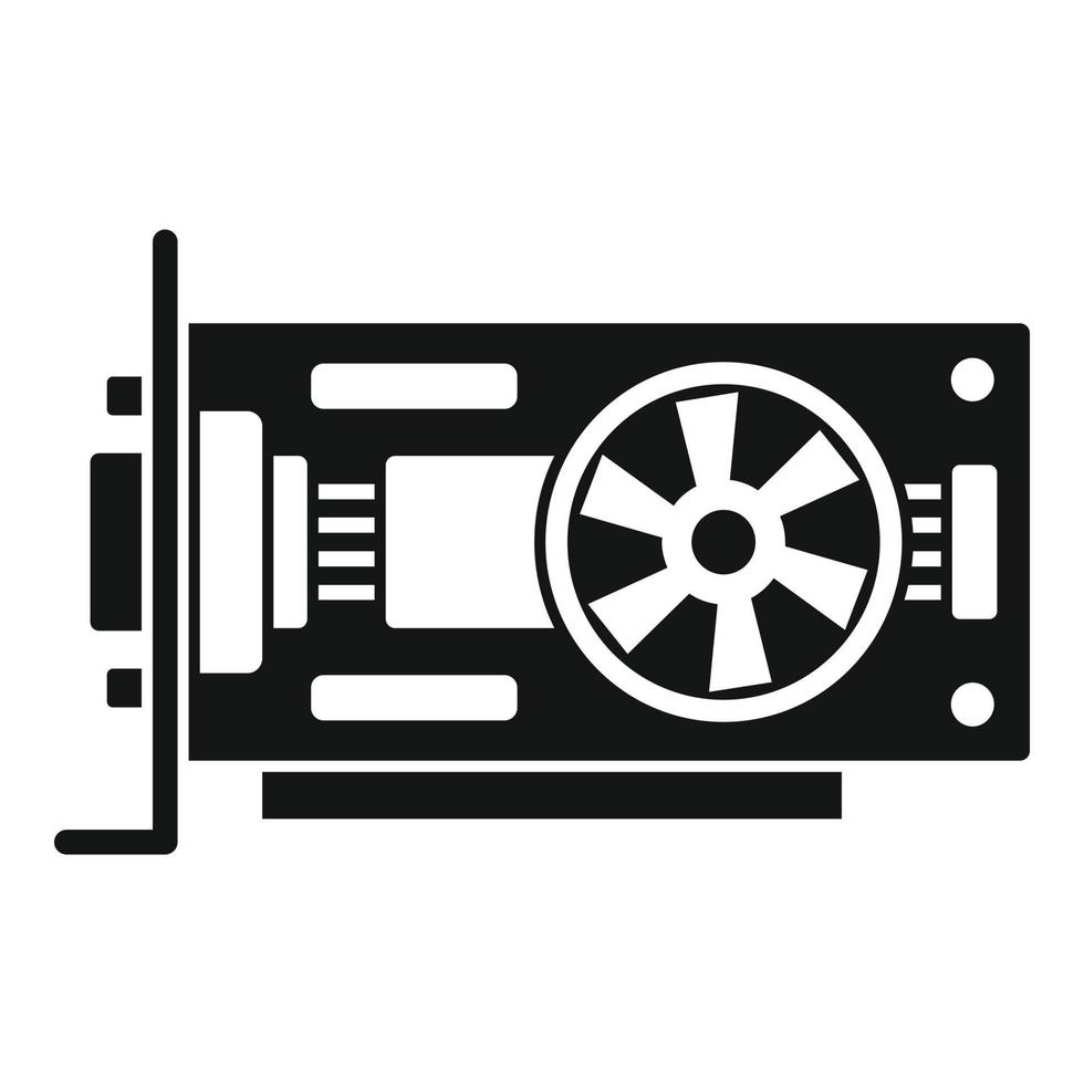 Video card icon simple vector. Graphic gpu vector