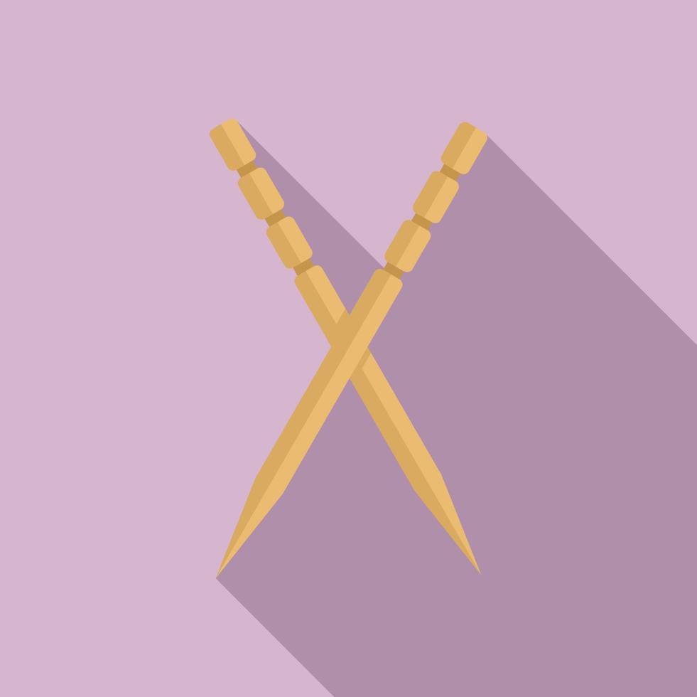 Crossed toothstick icon flat vector. Tooth stick vector