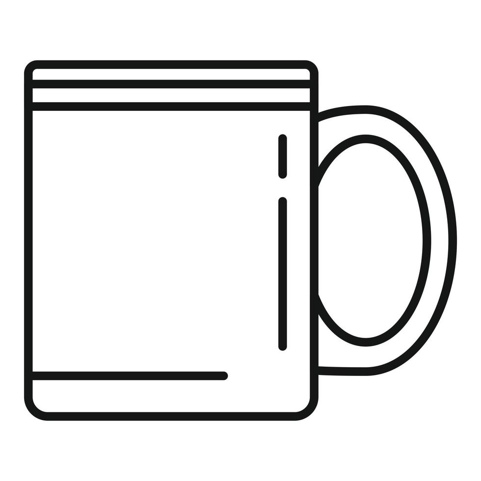 vector de contorno de icono de taza decorativa. taza de desayuno