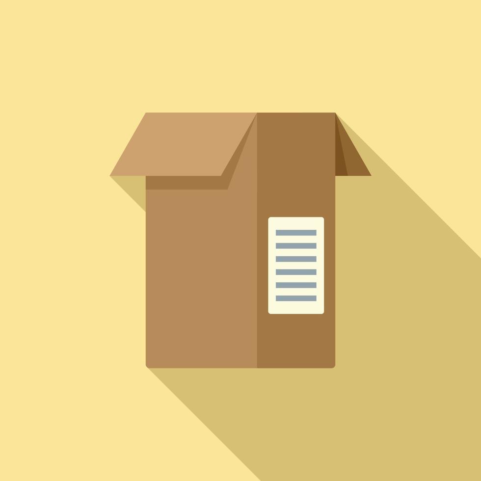 Closed box icon flat vector. Storage box vector